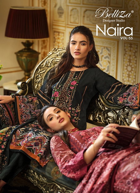 Naira Vol 55 By Belliza Digital Printed Pure Cotton Dress Material Wholesale Shop In Surat
